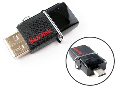 USBとmicroUSBを内蔵